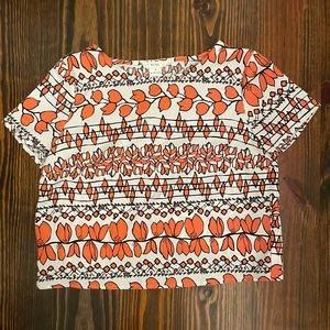BCNU tulip back floral crop top Sz S